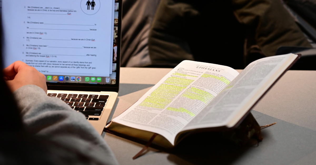 Bible text close up