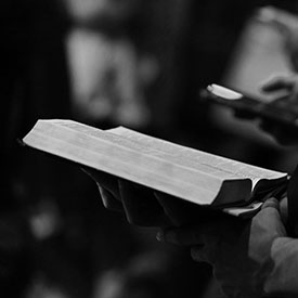 Open Bible being read.
