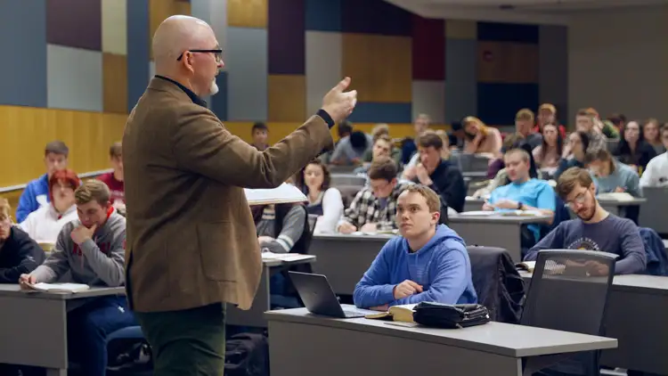 Dr. J. Michael McKay teaching a Bible class at Cedarville University