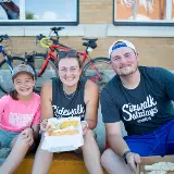 friendsposingduringSidewalkSaturdaysinCedarvilleOhio