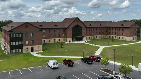 aerial shot of the murdoch diehl-johnson hall