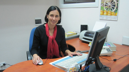 Anya Izyumtseva, pictured at her desk.