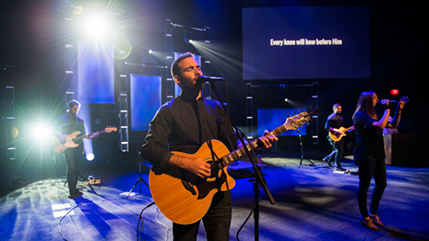 Students perform a worship set during Cedarville University chapel service