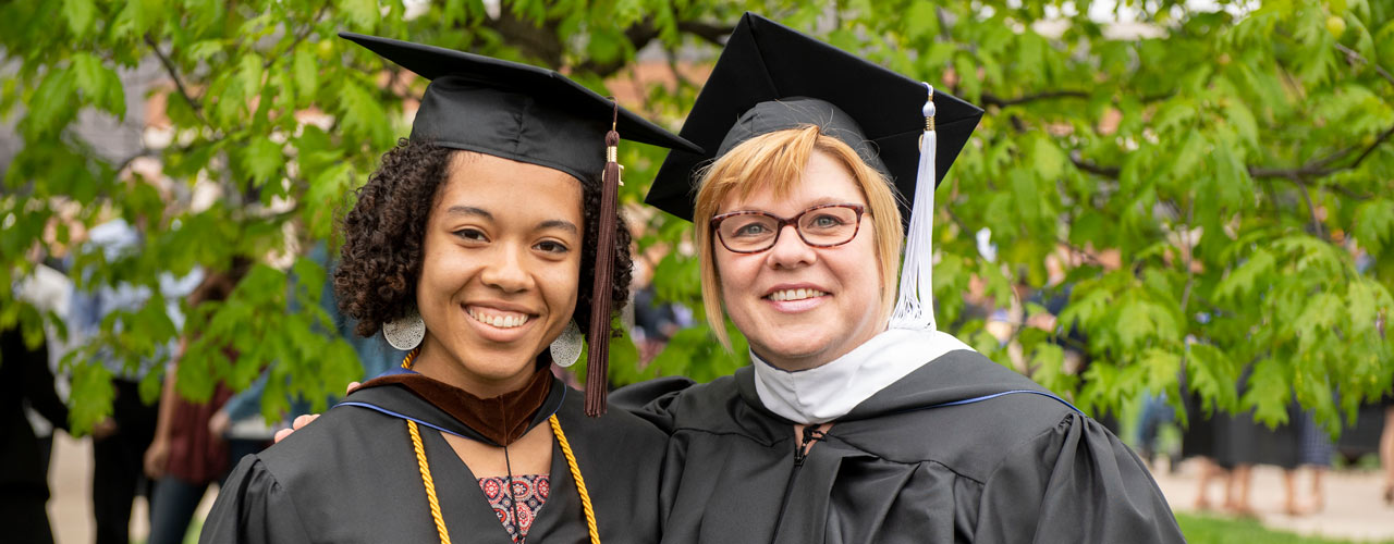 Miranda and Gina Dyson at Cedarville graduation 2019