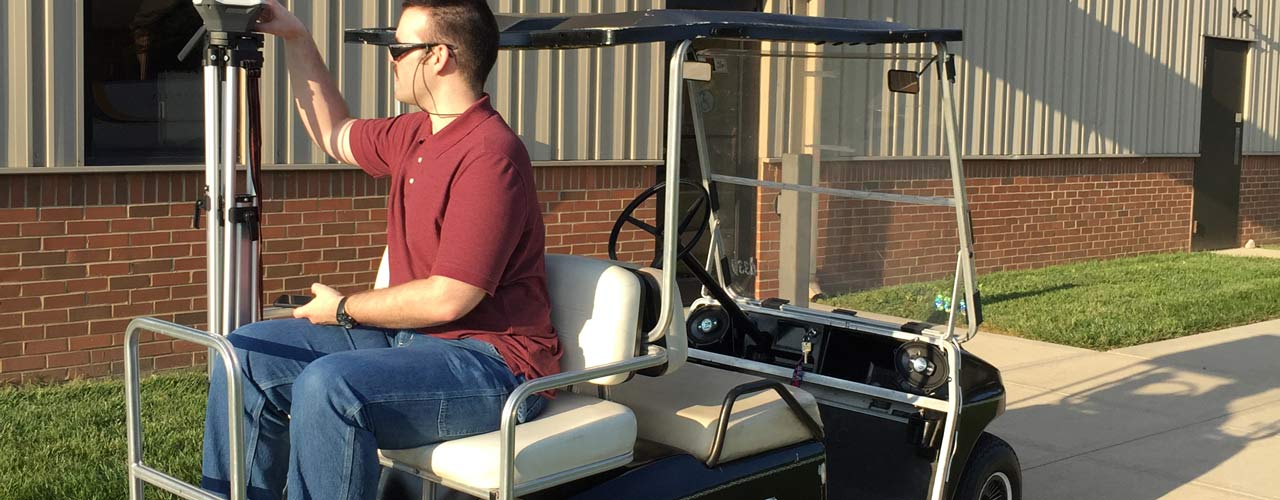 Autonomous golf cart at Cedarville