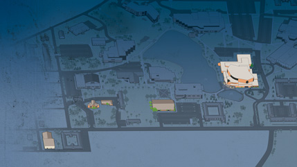 Campus map showing locations of chapel through the years. 