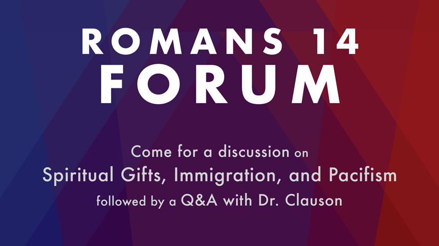 Romans 14 Forum promotional poster