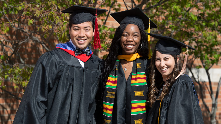 Three students prepared for Commencement 2021