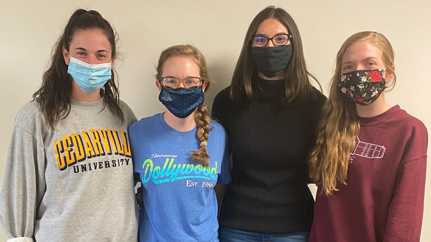 Callie Schaden, Grace Mowery, Maddie Heck, and Ashley Riddle coordinated the thank you campaign for custodial staff