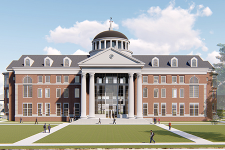 Artist's rendering of welcome center and academic building