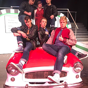 The 1957 Nash Metropolitan body on stage in Cedarville High School’s production of “Grease”.