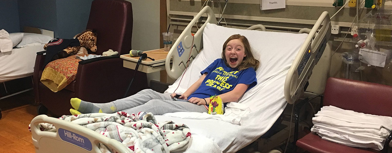Hannah Bradley recovering in the hospital