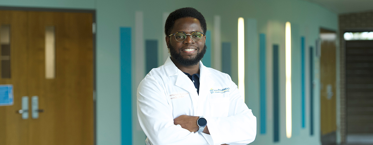 Dr. Emmanuel Ayanjoke, pain management and palliative care fellow in the Cedarville University School of Pharmacy