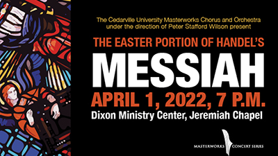 Masterworks concert promotion for Handel's Messiah on April 1, 2022