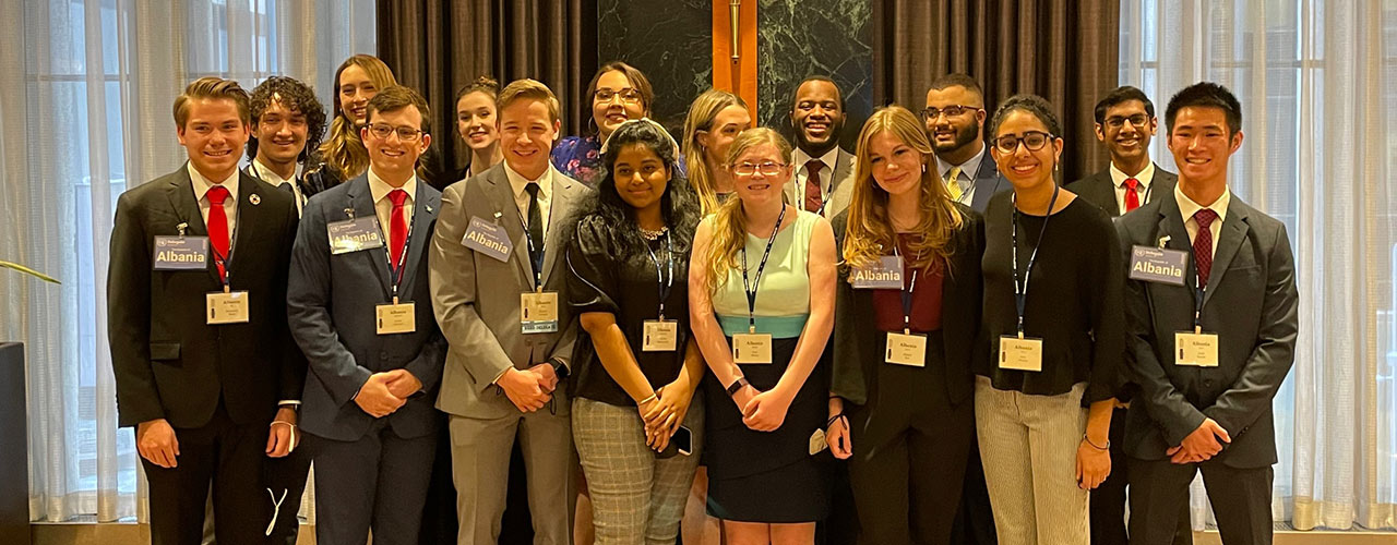 The Model UN team at the NYC event in 2022