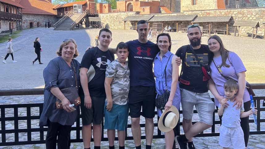 Alina Leo and her family in Vilnius, Lithuania.