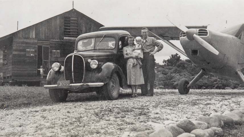 Nate and Marjorie Saint pictured with their eldest child, Kathy Saint.