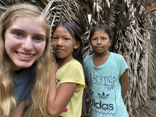 Sarah-Kate Drowns spends time with young children in Ecuador
