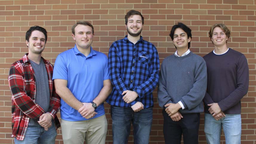 IBC Boardless team members (pictured left to right): Josh Dunn, Kyle Kennedy, Nathan Hoover, Matias Myers and Caleb Miller.
