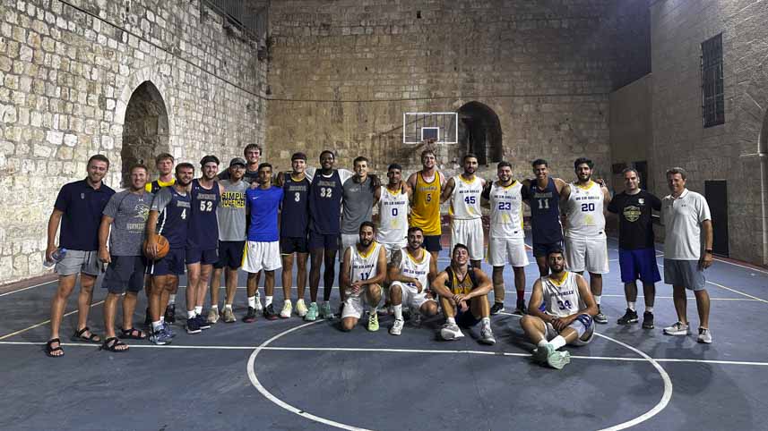 Cedarville University Men's Basketball in Israel.