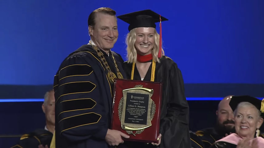 Lillian Simpson receives President's Trophy.