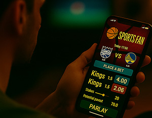 Betting app on smart phone.