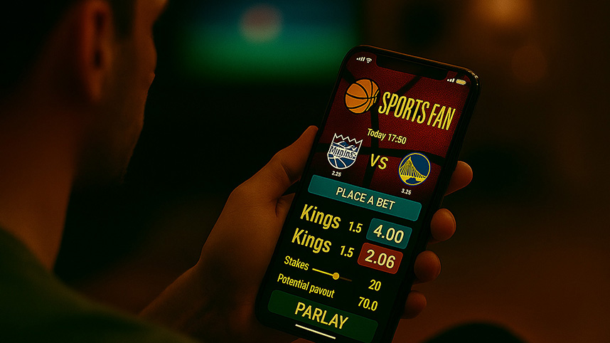 Betting app on smart phone.