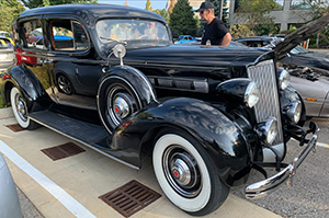 Vintage black car at ICC car show.