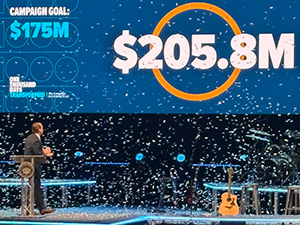 Chapel celebration of 1000 Days Transformed completion.