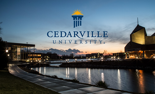 Sunset over the campus of Cedarville University.