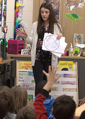 Cedarville University education major student teaching in a another country.