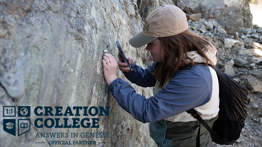 Cedarville University student on geology field trip.