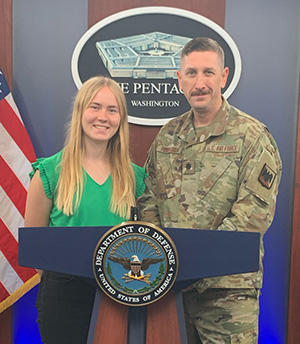 Elizabeth Kollmar and Devin Robinson at Pentagon.