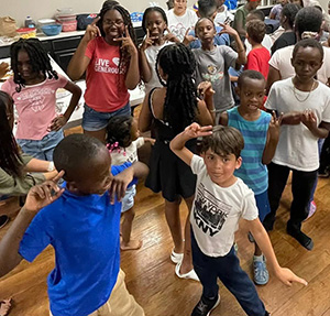 Kids enjoy activities at international families night.