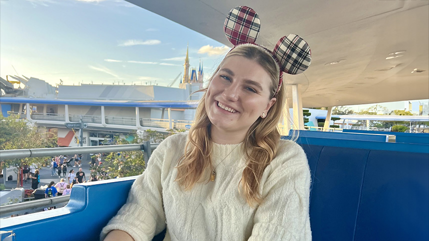 Katie Horton Johnson at Walt Disney World.