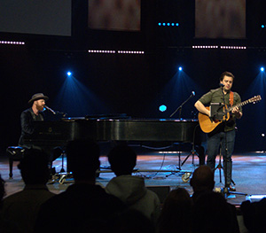 Matt Papa and his band play a concert at Cedarville University.