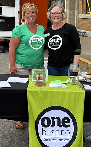 Sarah Mays supports One Bistro during Cedarville's sidewalk Saturday.