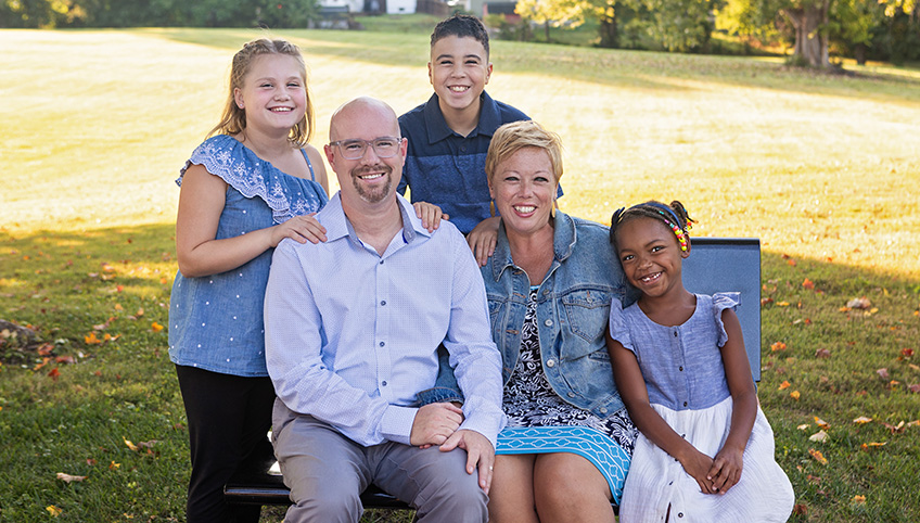 Sarah Mays, her husband and children.
