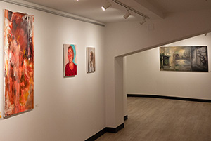 Paintings in art gallery at Cedarville University.