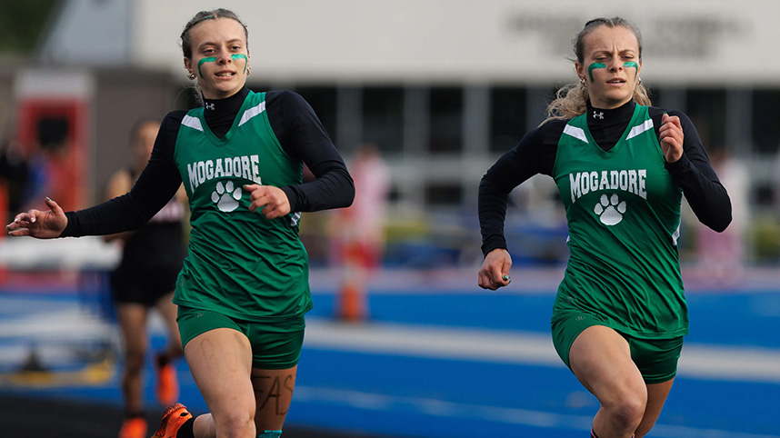 Ari and Julie Tompkins running for Mogadore High School.