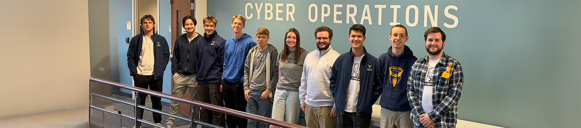 The young men and women of the Cedarville University NCAE Cyber team.