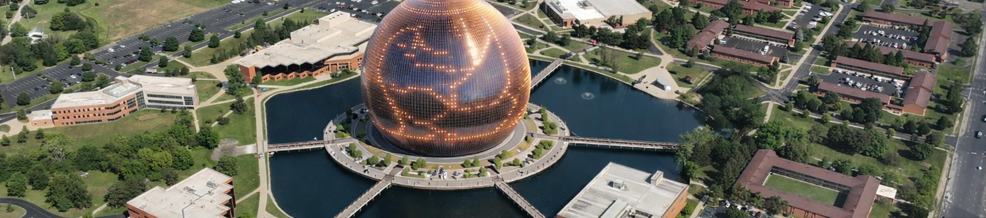 AI rendering of Cedarlake with the Cedarville Spere located in the center.