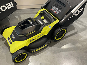 Foam model of an electric lawn mower.