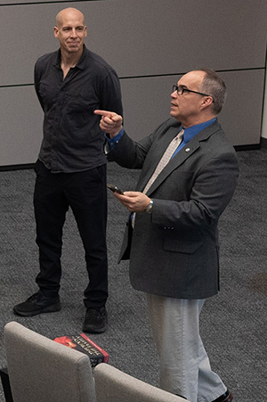 Dr. Kary Oberbrunner and Dr. Daniel Fultz teaching.