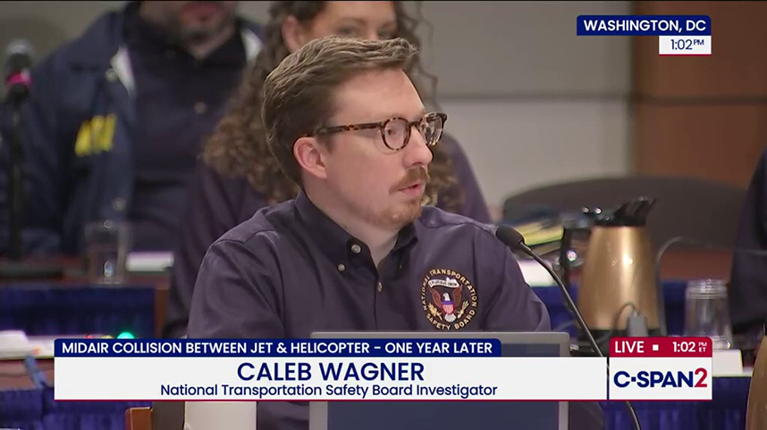 Caleb Wagner sharing NTSB findings on C-SPAN.