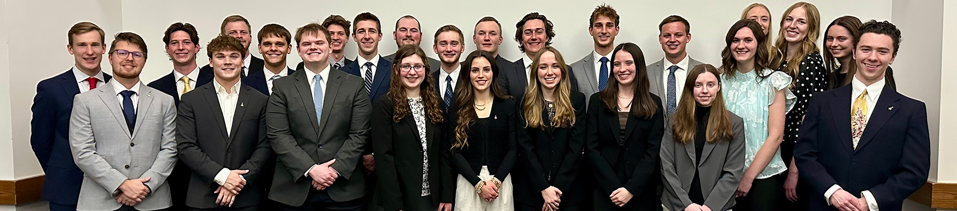 The 25 Cedarville University students inducted into Delta Mu Delta in 2026.