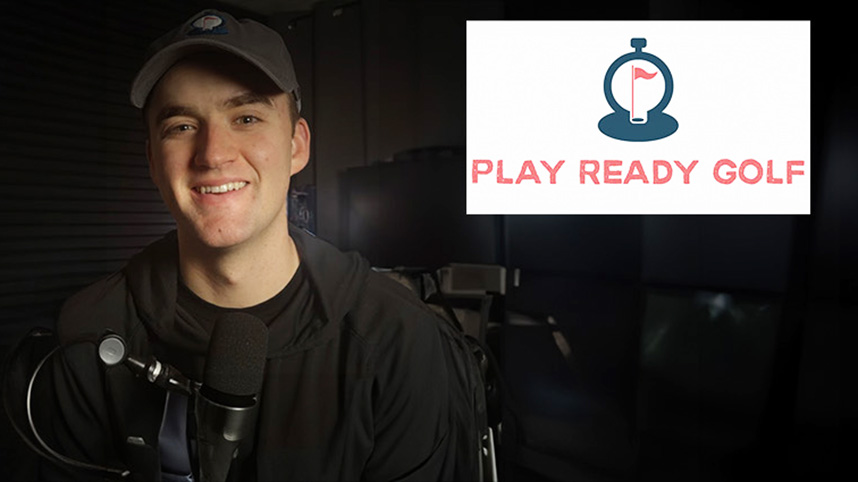 Isaak Ramsey and the logo for Play Ready Golf.