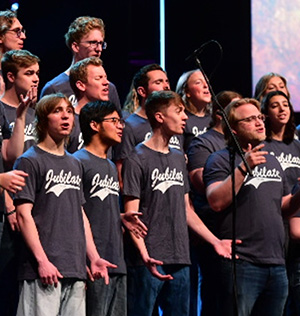 Thurein Zan and other members of the Cedarville University choir, Jubilate.