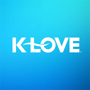 K-LOVE logo (while lettering on a blue background).