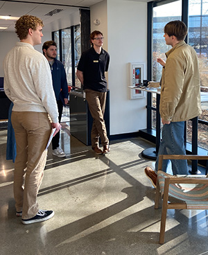 Students discuss jobs with professionals at the ICC recruitment day.